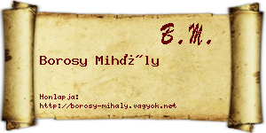 Borosy Mihály névjegykártya